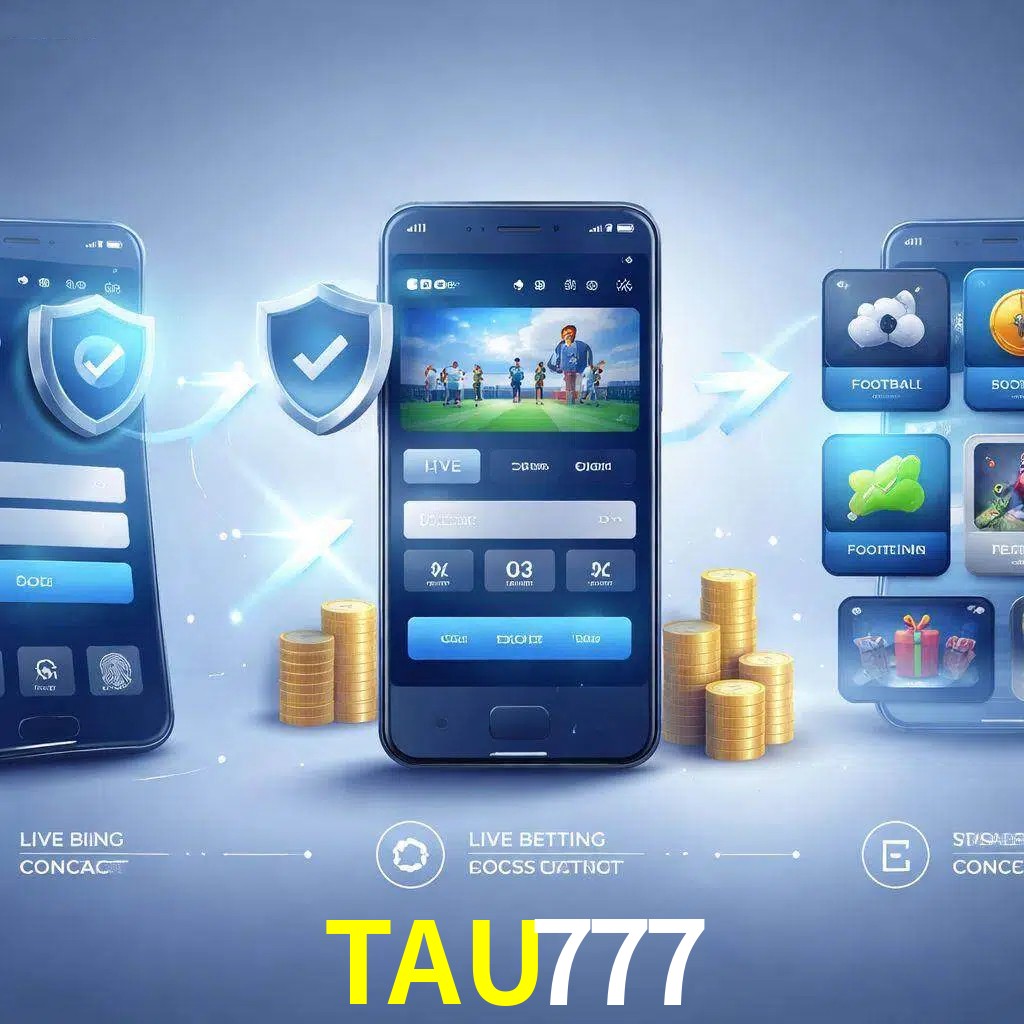 Pasos de acceso a la app TAU777 en pantalla de teléfono móvil